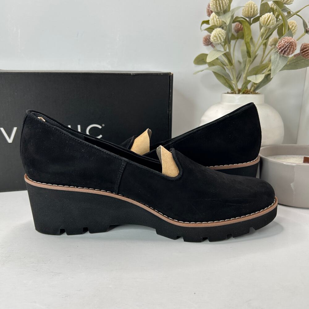 Vionic Willa Wedge Loafers Suede Slip On Black Women's 9 NWB Career Minimalist - Picture 7 of 12